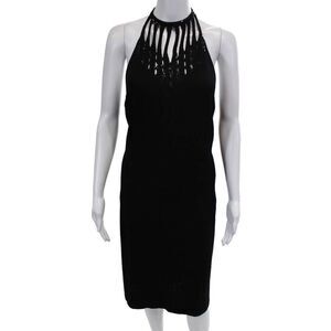 St. John Evening By Marie Gray Womens Knitted Halter Dress Black Size 10